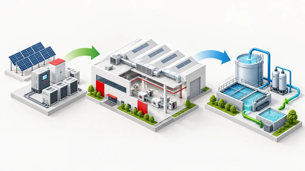 Thiết kế nhà máy tích hợp năng lượng, hệ thống MEP và quy trình xử lý tái sử dụng nước